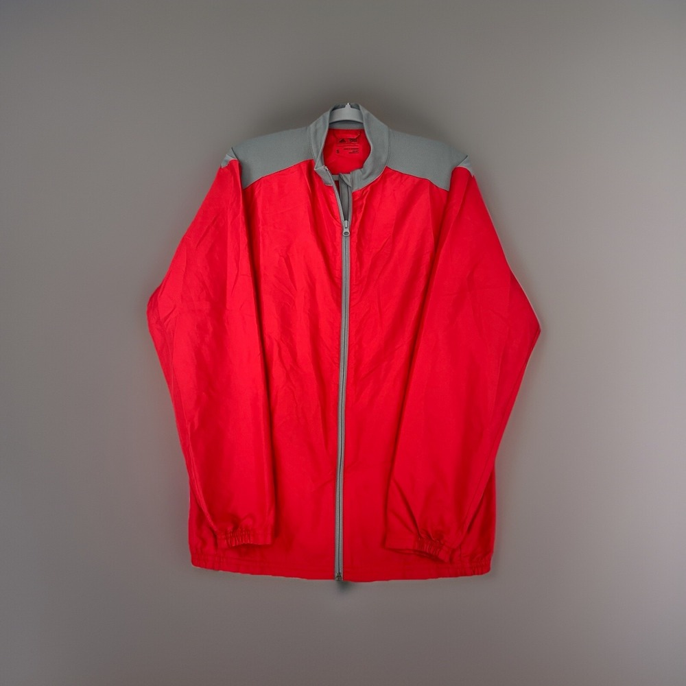 Adidas Mens Small Lightweight Windbreaker Red Jacket.